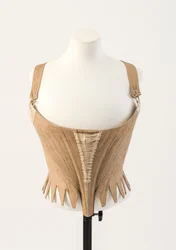 Natural coloured cotton stays, stiffened with whalebone, 1780s